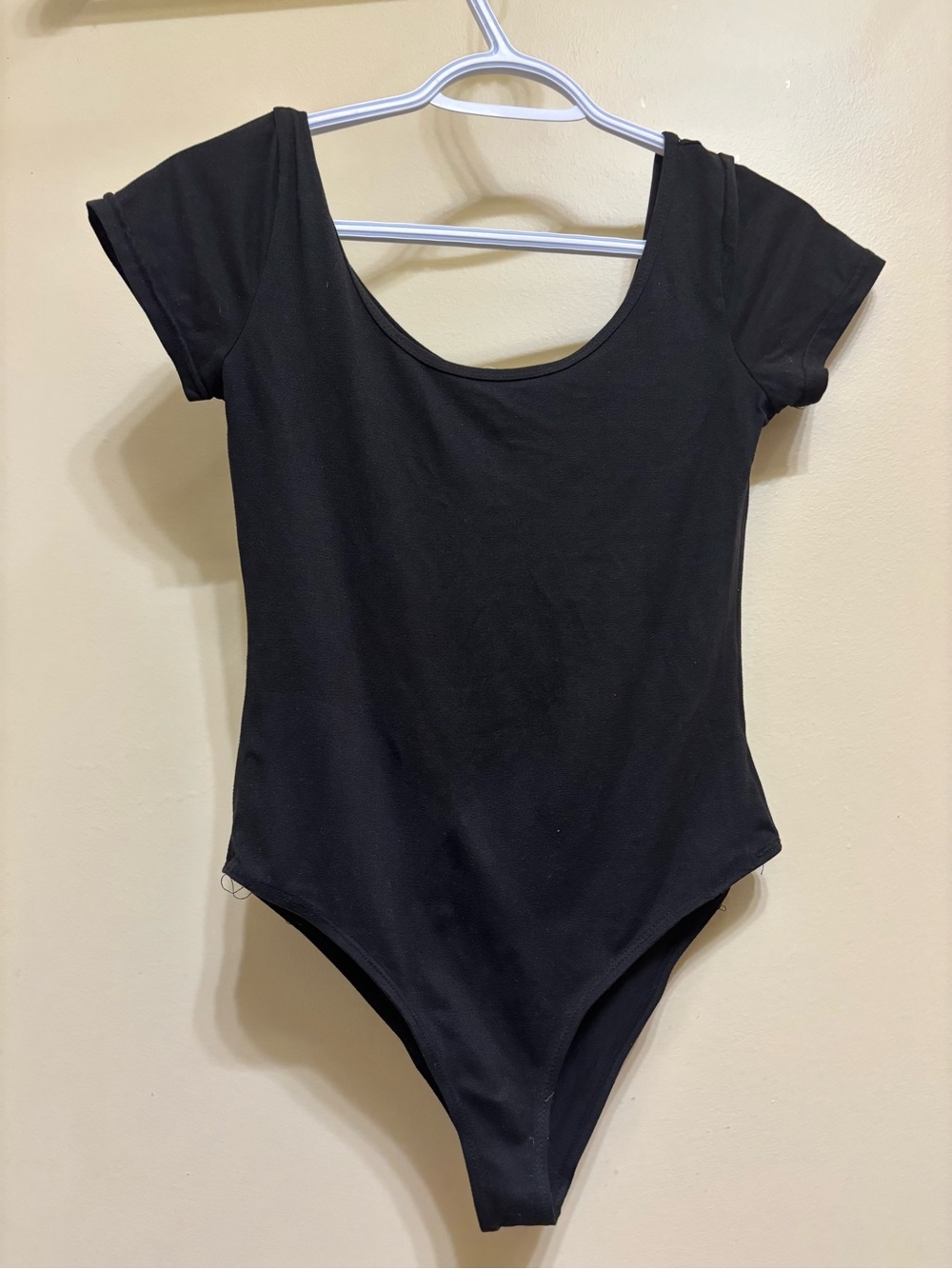 Ardene Black Short Sleeve Scoop Neck Bodysuit